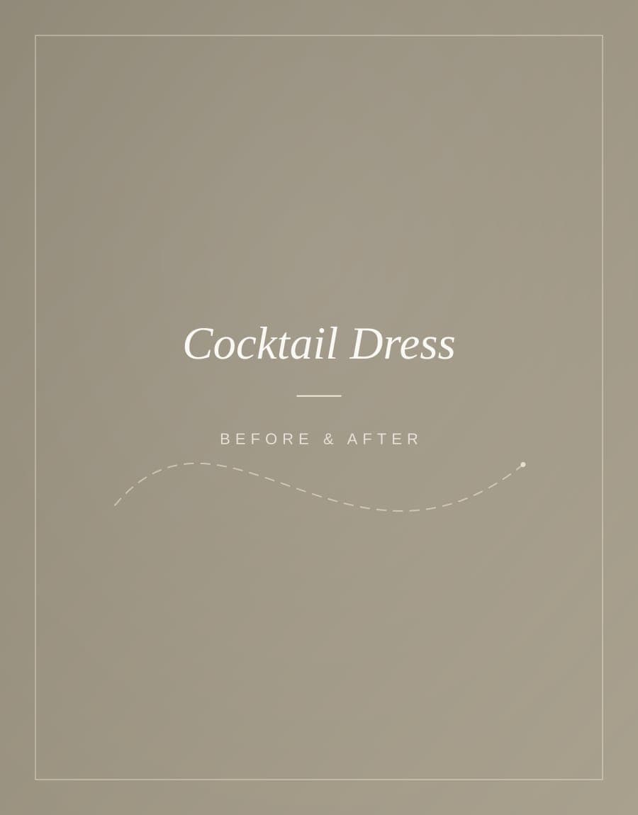 Before and after: cocktail dress taken in through the bodice and waist