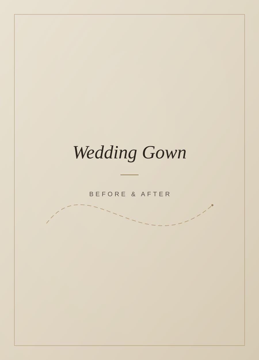 Before and after: wedding gown resized two sizes down with lace preserved