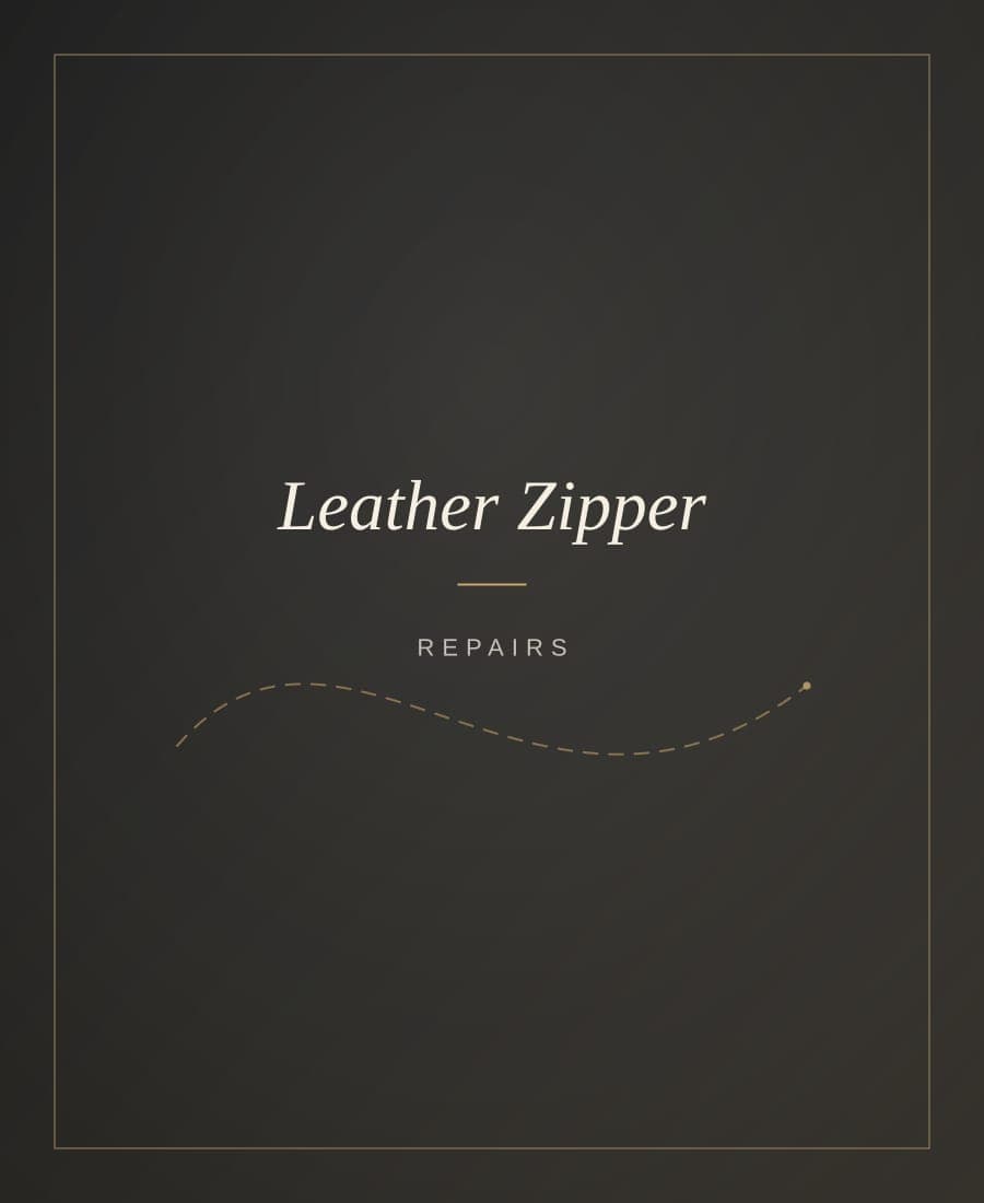 New YKK zipper sewn into a vintage leather jacket